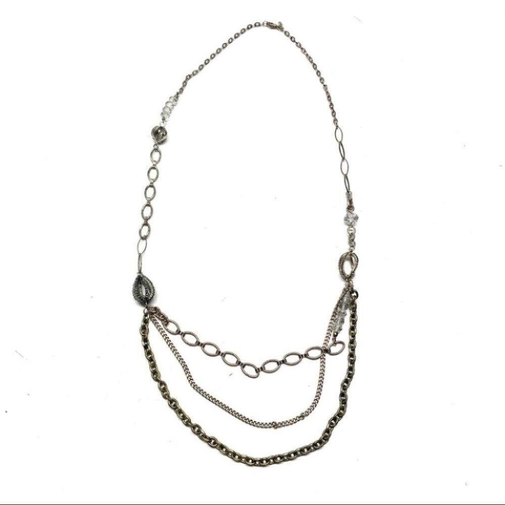 •- LOFT 3 Strand Statement Necklace Z107